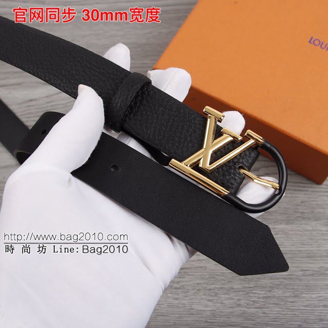 LV新款皮帶 路易威登雙面牛皮荔枝紋腰帶  jjp1837
